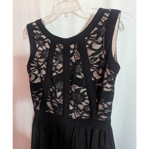 MORGAN & CO Black Lace & Chiffon Hi Low Formal Dress Size 3/4 A1 - Picture 4 of 8